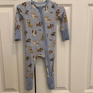 Angel Dear Blue Puppy Print Kids Footie